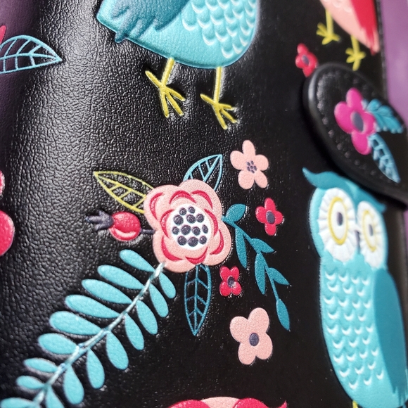 Owl Garden Wallet NWT - Black Vegan Leather - Shagwear - Picture 8 of 9